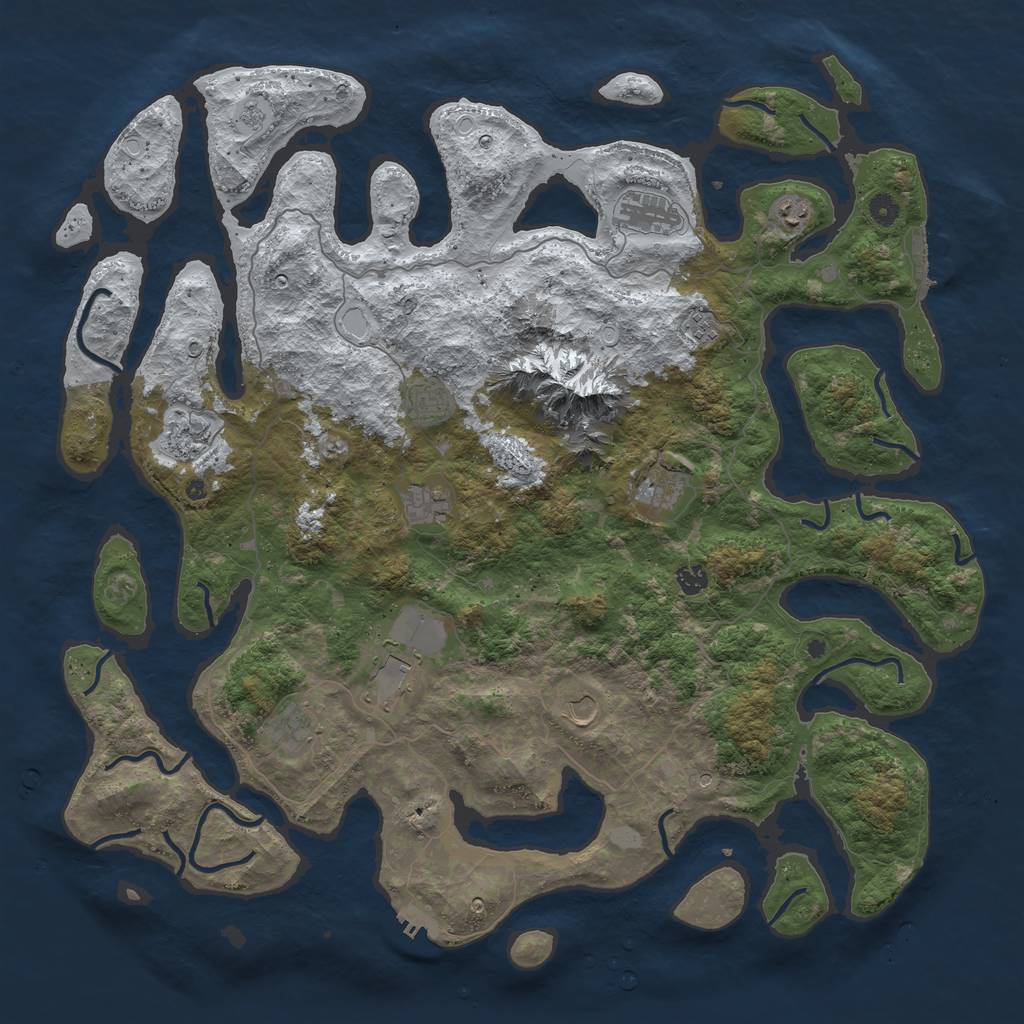 Rust Map: Procedural Map, Size: 5000, Seed: 12336, 20 Monuments