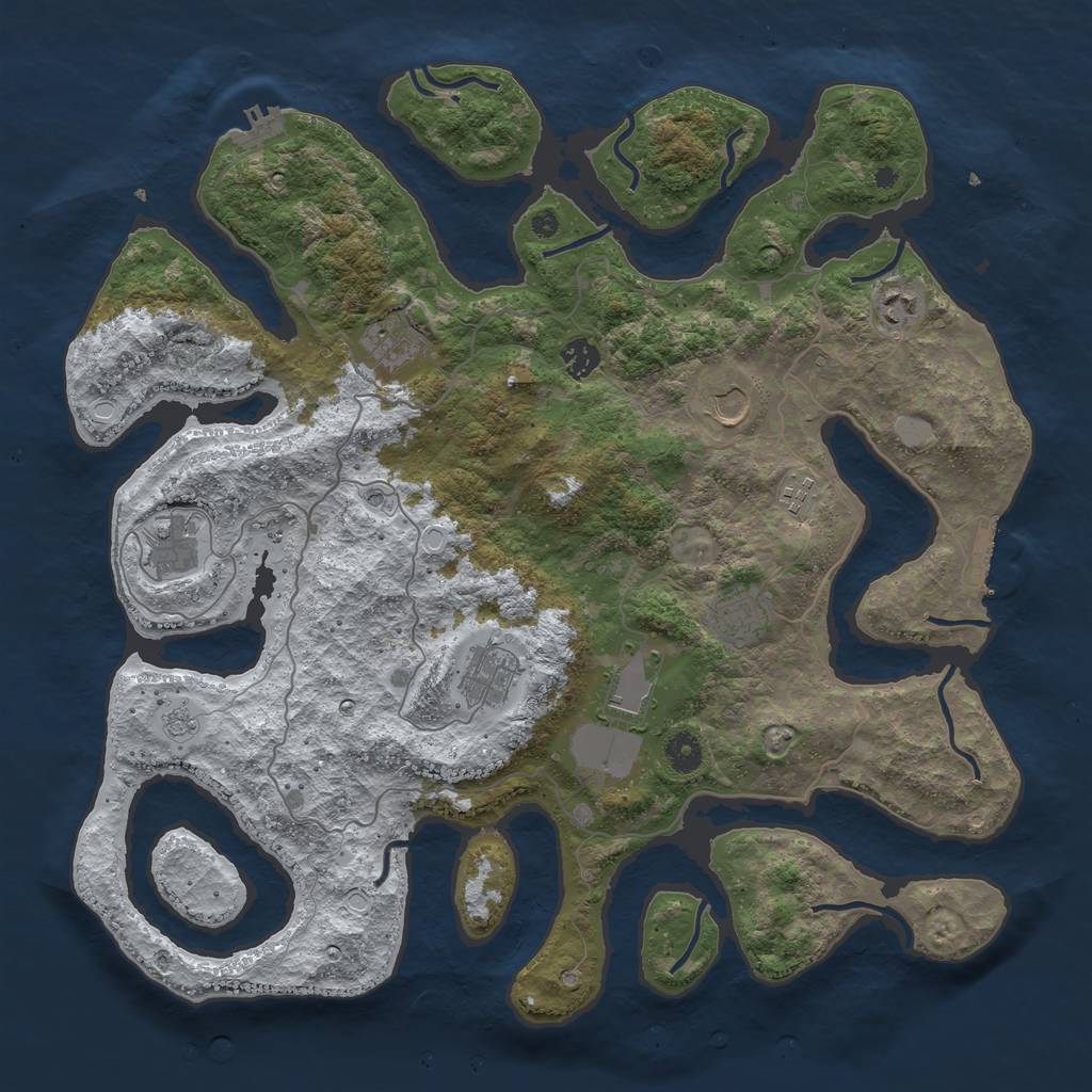 Rust Map: Procedural Map, Size: 4250, Seed: 31519, 18 Monuments