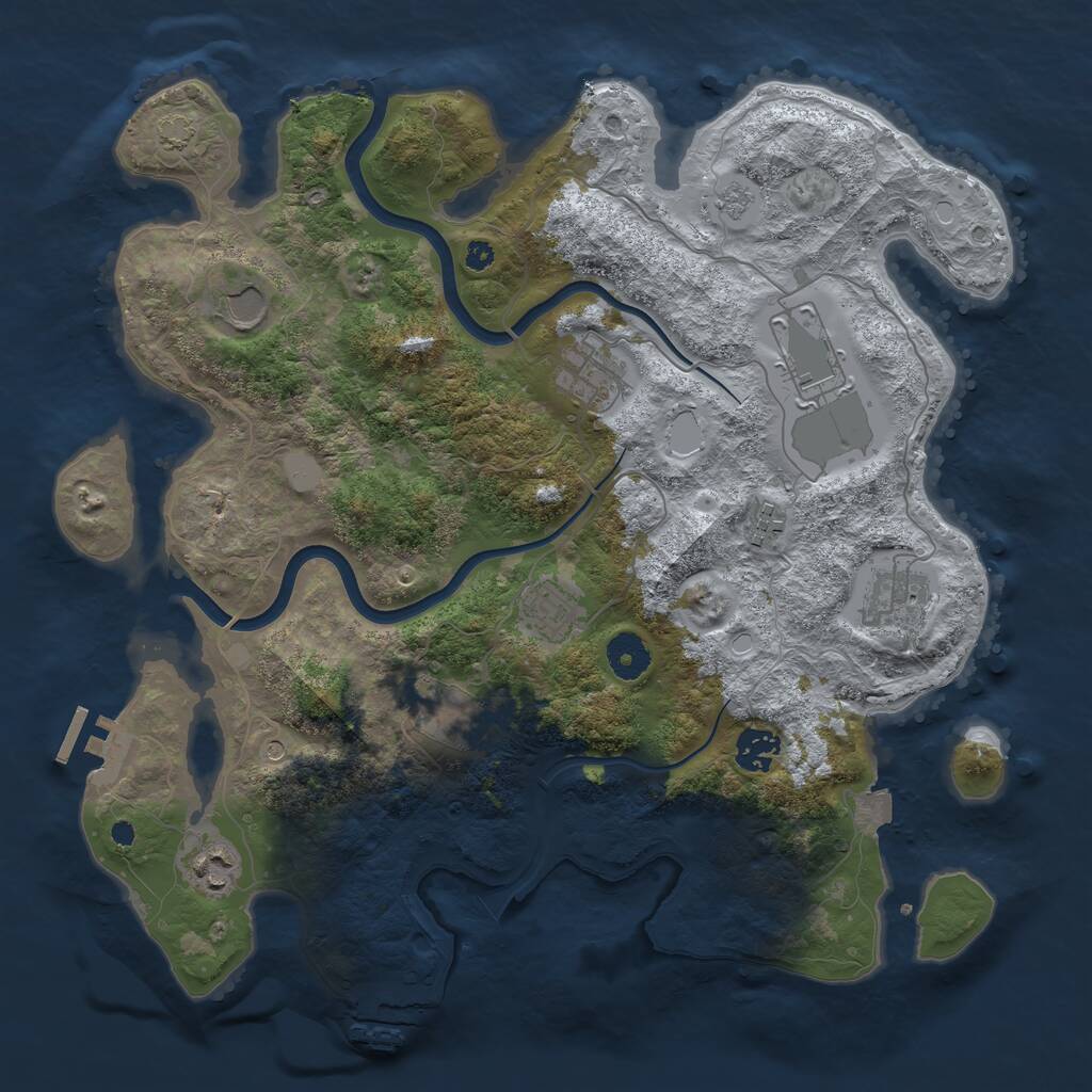 Rust Map: Procedural Map, Size: 3700, Seed: 120613282, 15 Monuments