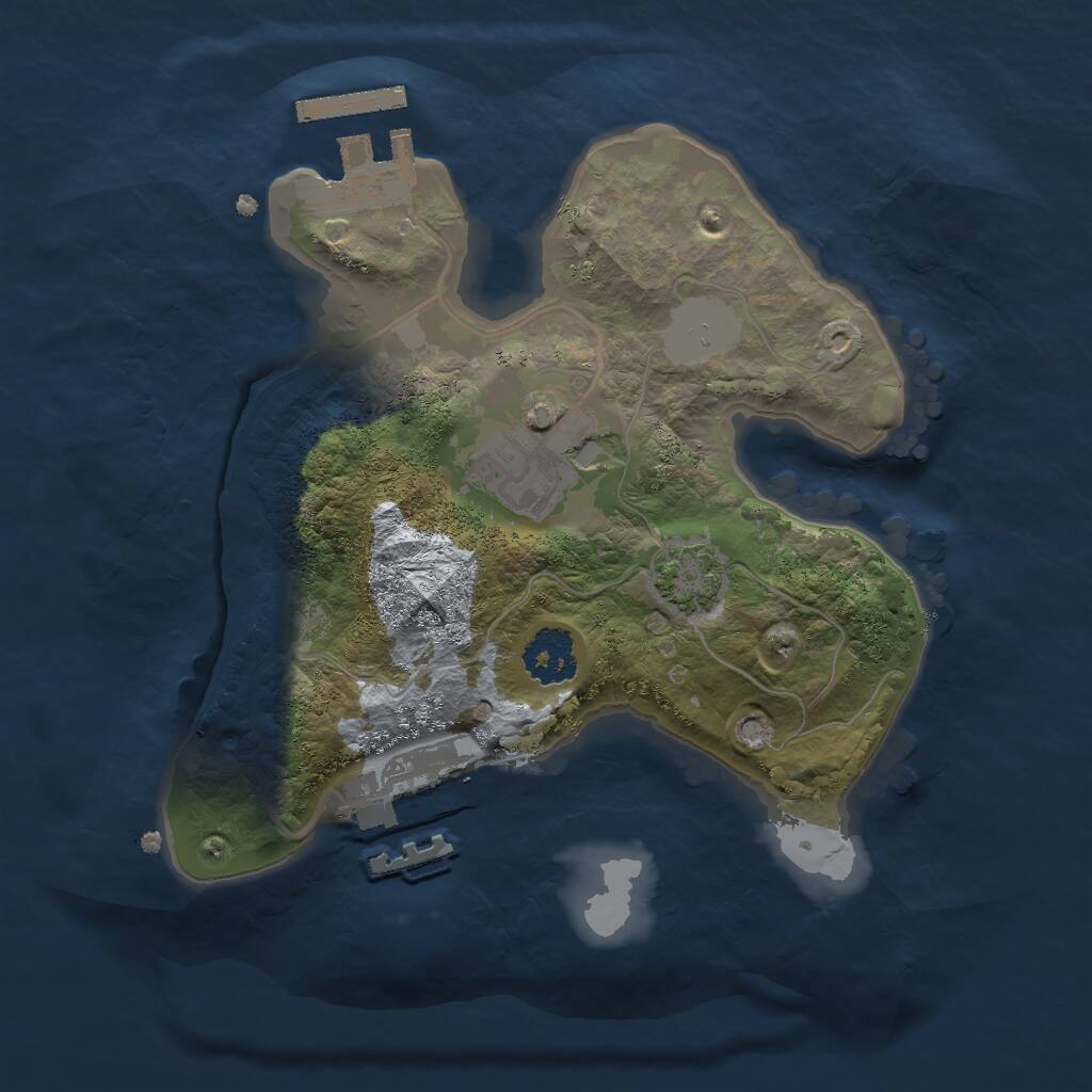 Rust Map: Procedural Map, Size: 2000, Seed: 32856, 5 Monuments