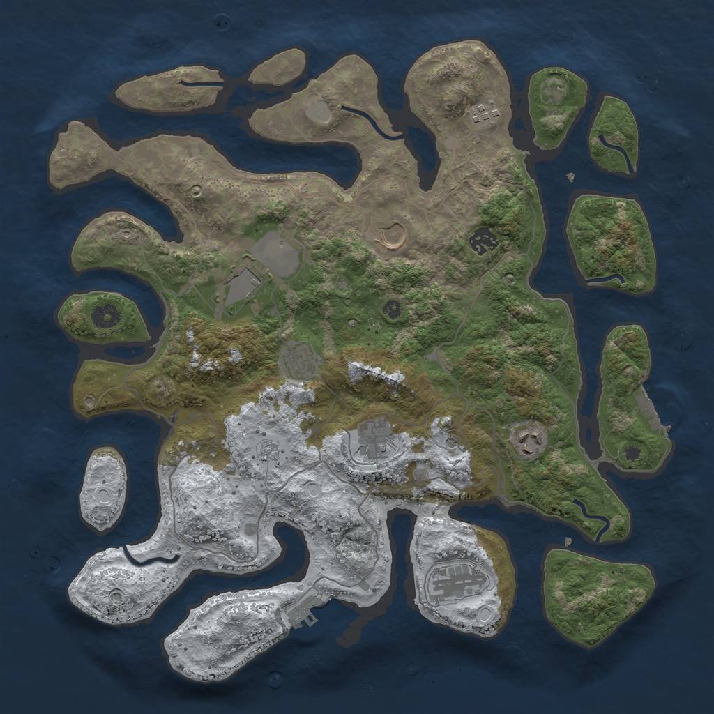 Rust Map: Procedural Map, Size: 4000, Seed: 177777, 17 Monuments