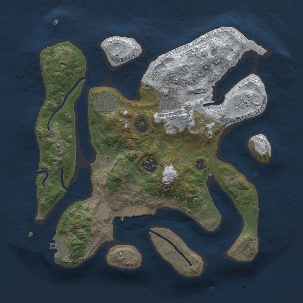 Rust Map: Procedural Map, Size: 3000, Seed: 118991097, 11 Monuments