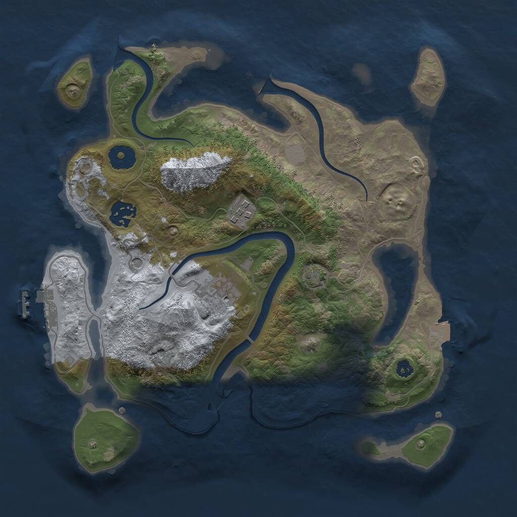 Rust Map: Procedural Map, Size: 3000, Seed: 96243863, 7 Monuments