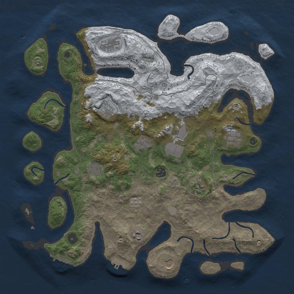 Rust Map: Procedural Map, Size: 4250, Seed: 1677378099, 20 Monuments
