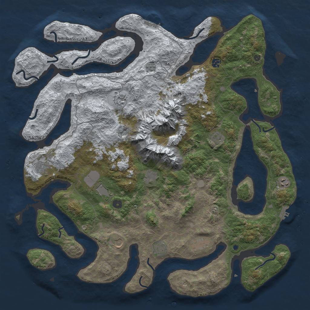 Rust Map: Procedural Map, Size: 5000, Seed: 102750455, 20 Monuments