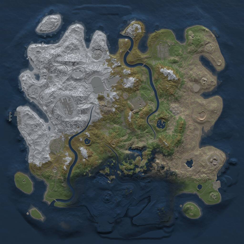 Rust Map: Procedural Map, Size: 4000, Seed: 75933, 15 Monuments