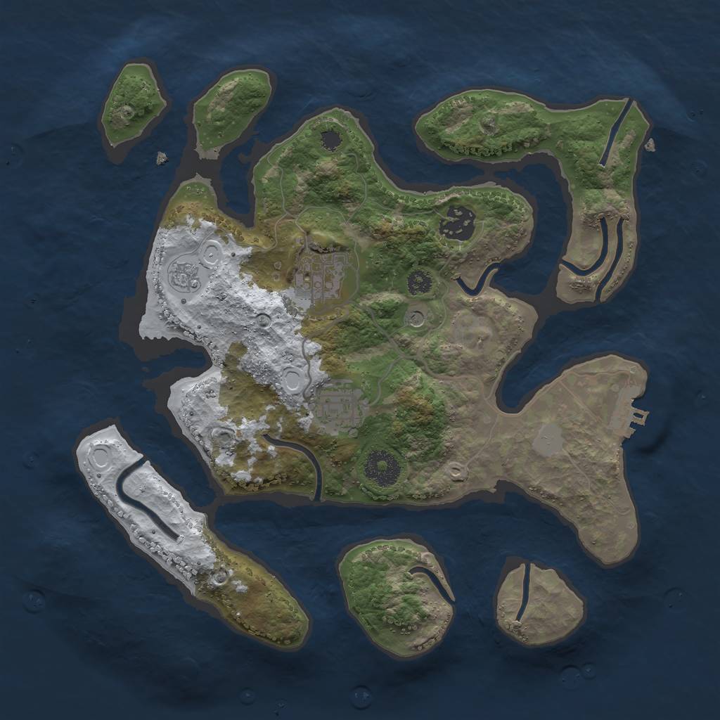 Rust Map: Procedural Map, Size: 3000, Seed: 70324482, 11 Monuments