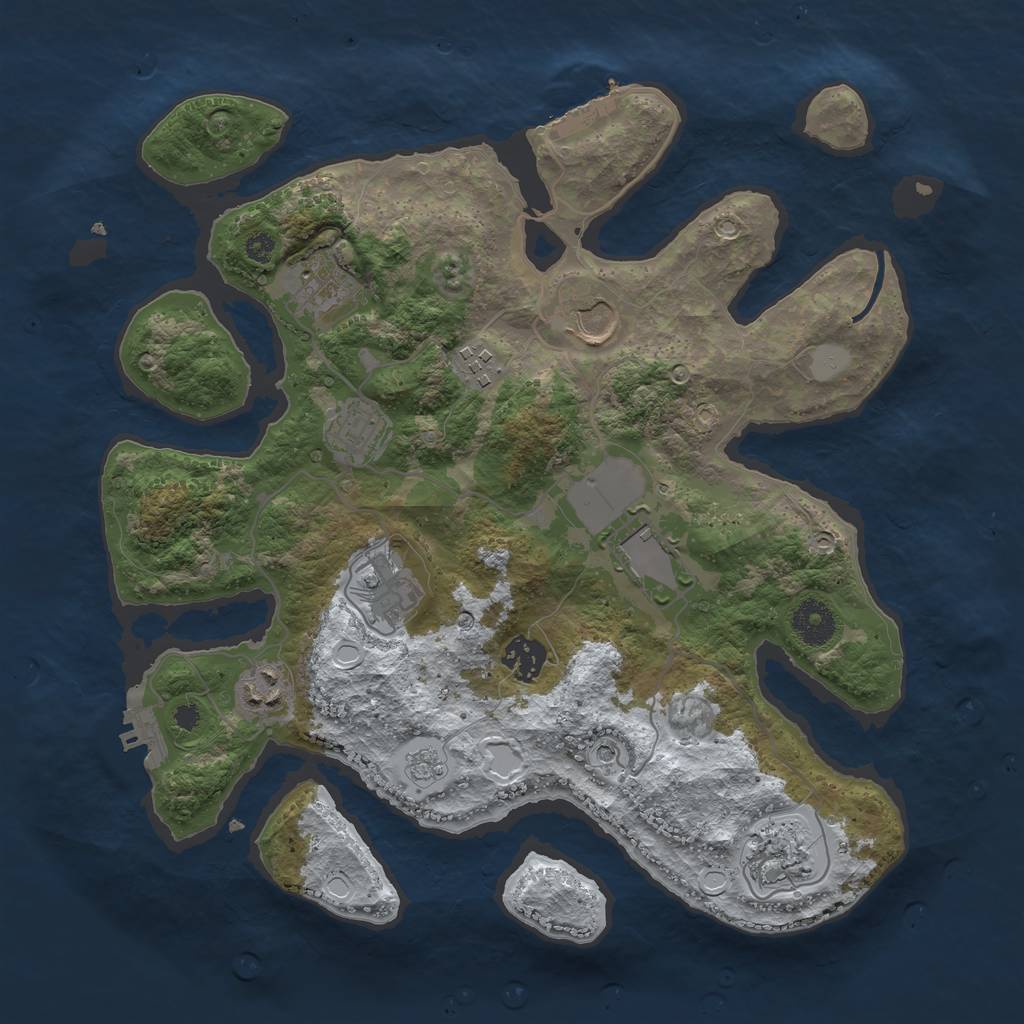 Rust Map: Procedural Map, Size: 3500, Seed: 4731804, 18 Monuments