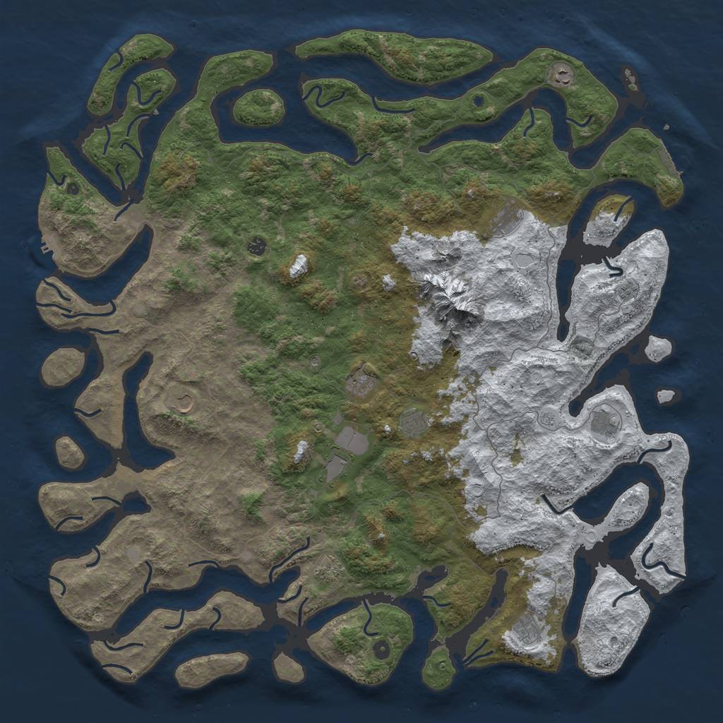 Rust Map: Procedural Map, Size: 6000, Seed: 1000039461, 20 Monuments