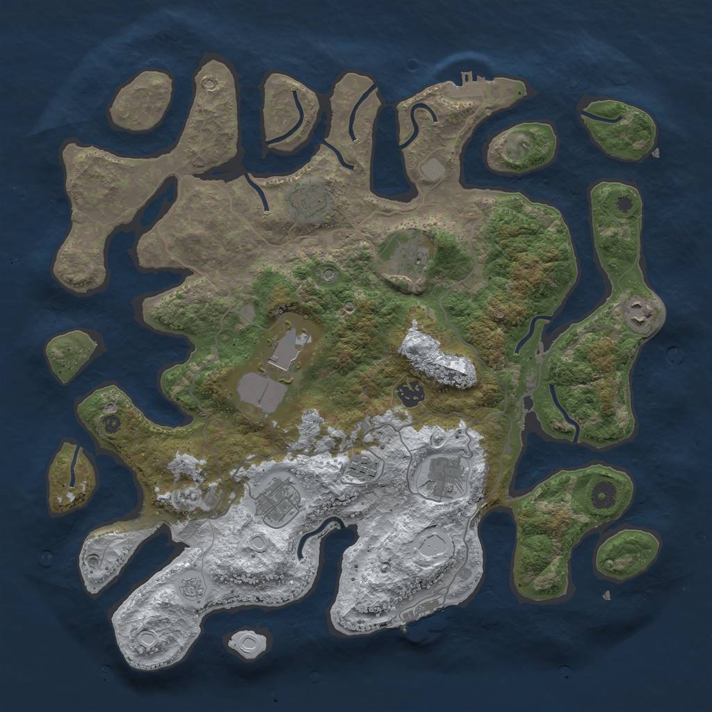 Rust Map: Procedural Map, Size: 4000, Seed: 188, 17 Monuments