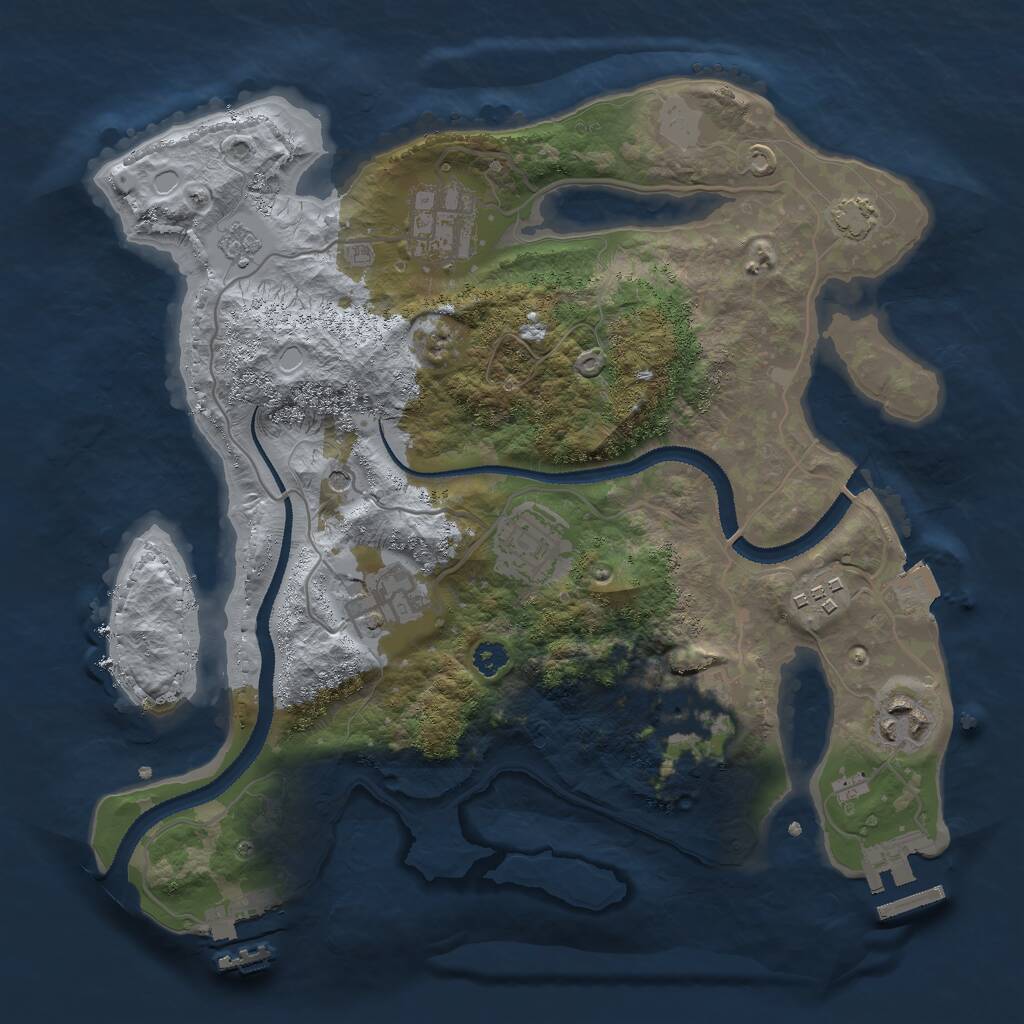 Rust Map: Procedural Map, Size: 3000, Seed: 61163313, 12 Monuments