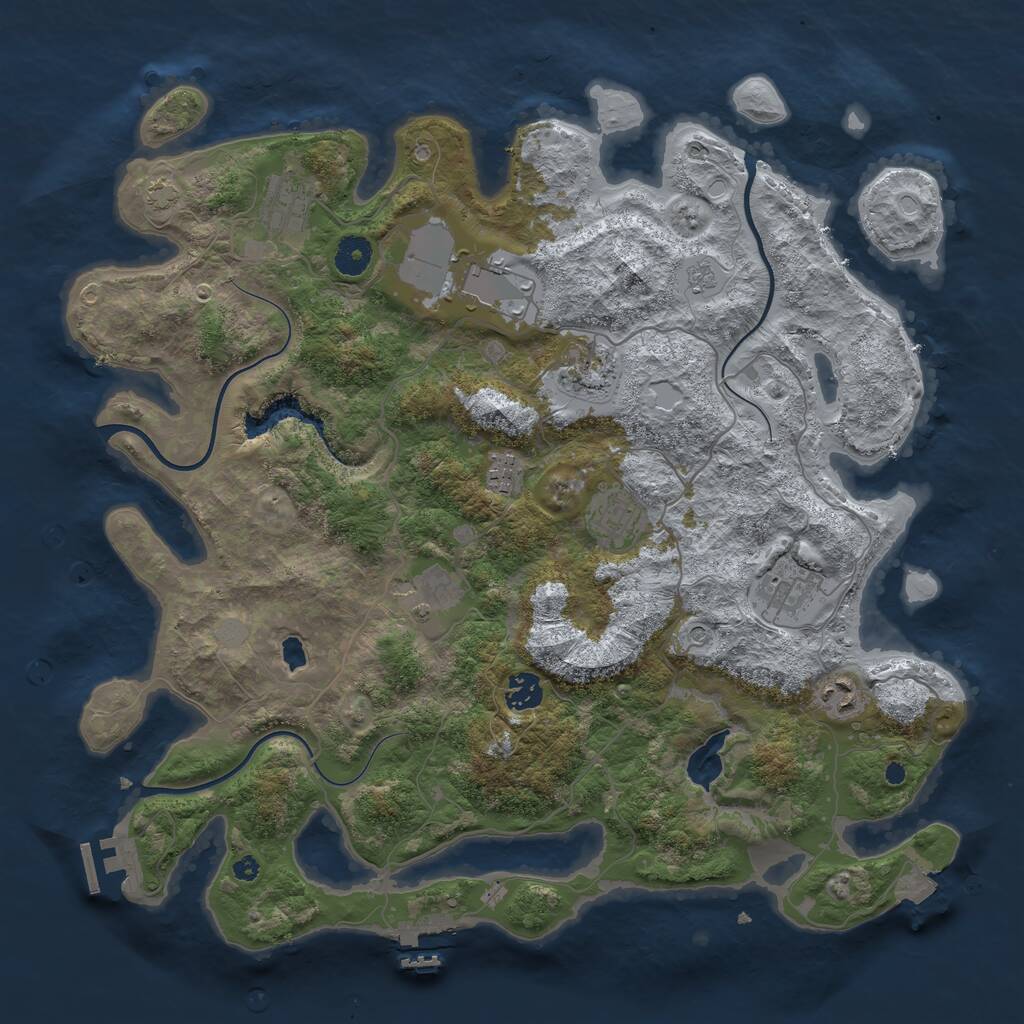 Rust Map: Procedural Map, Size: 4010, Seed: 4125, 15 Monuments