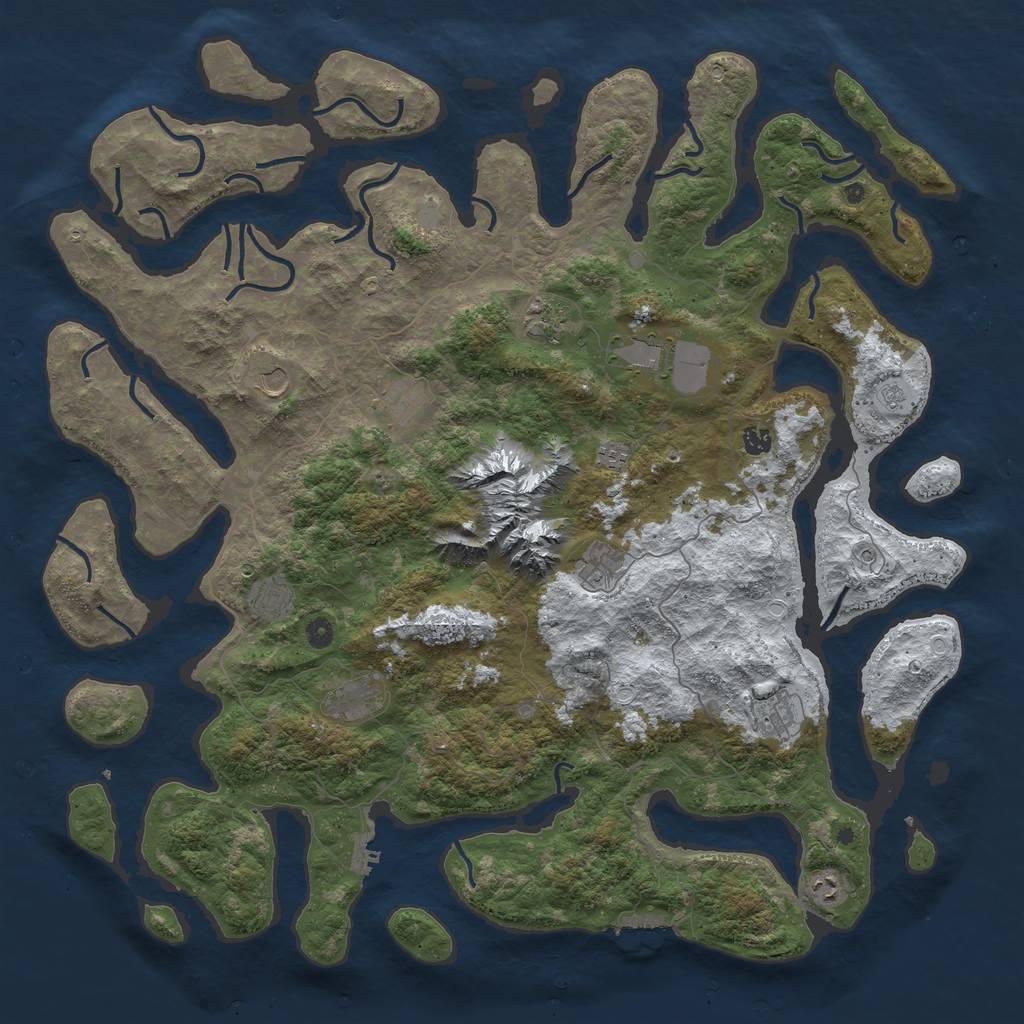 Rust Map: Procedural Map, Size: 5250, Seed: 675675675, 20 Monuments