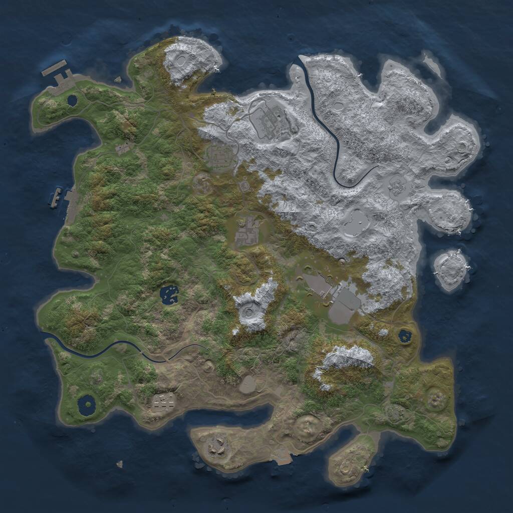 Rust Map: Procedural Map, Size: 3900, Seed: 35, 13 Monuments
