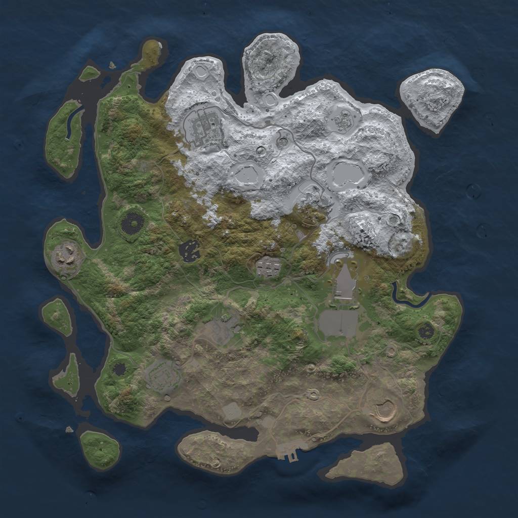 Rust Map: Procedural Map, Size: 3500, Seed: 6829822, 17 Monuments