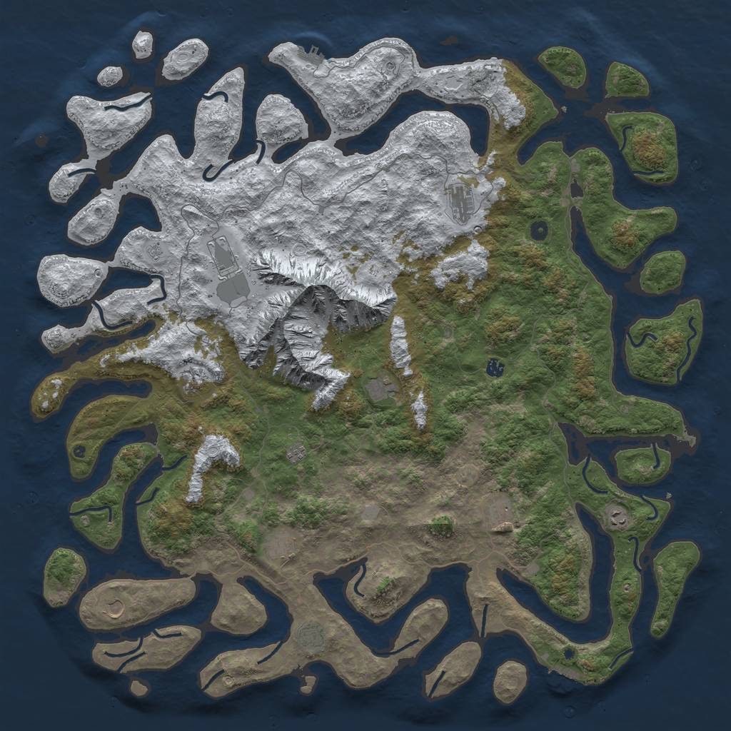 Rust Map: Procedural Map, Size: 6000, Seed: 14076962, 20 Monuments