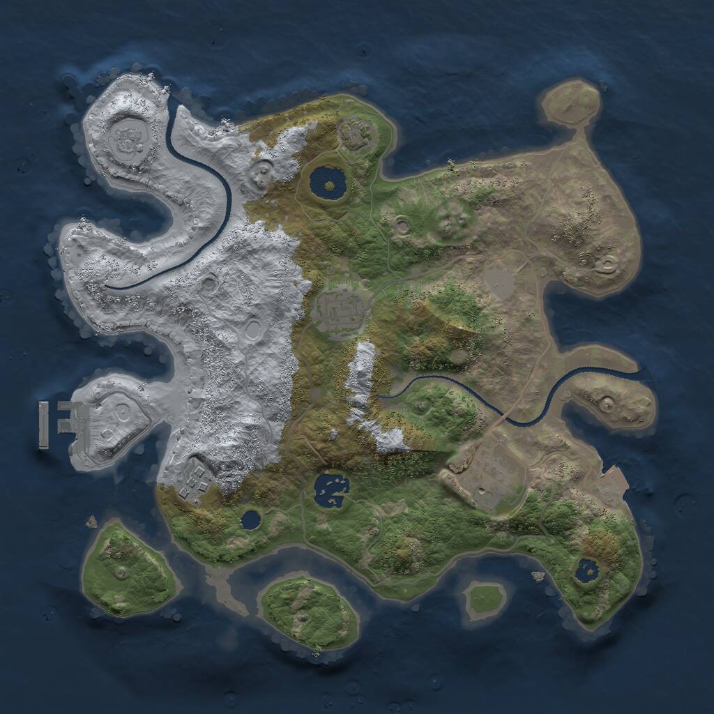 Rust Map: Procedural Map, Size: 3000, Seed: 1048313052, 8 Monuments