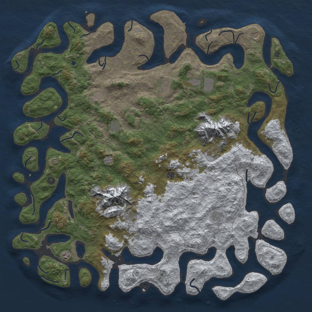 Rust Map: Procedural Map, Size: 6000, Seed: 3699269, 19 Monuments