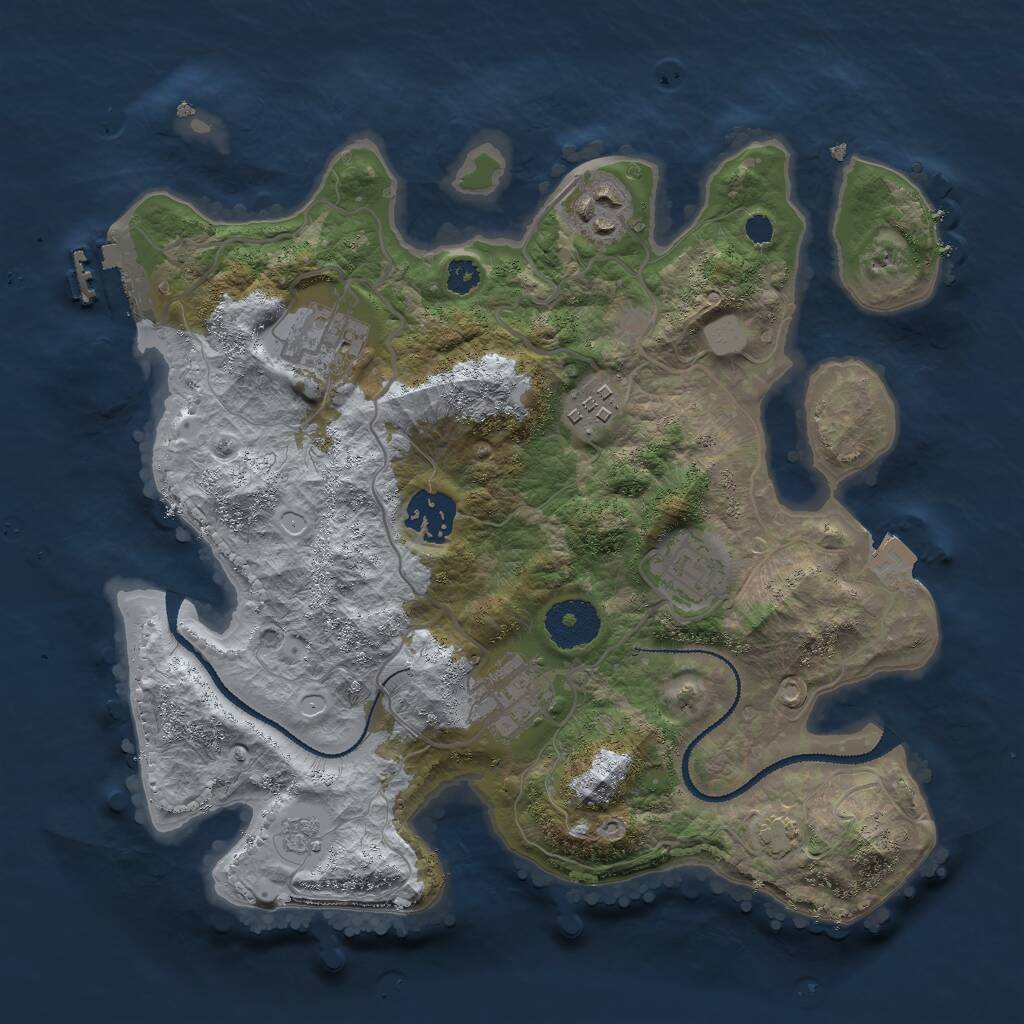 Rust Map: Procedural Map, Size: 3000, Seed: 3112, 10 Monuments