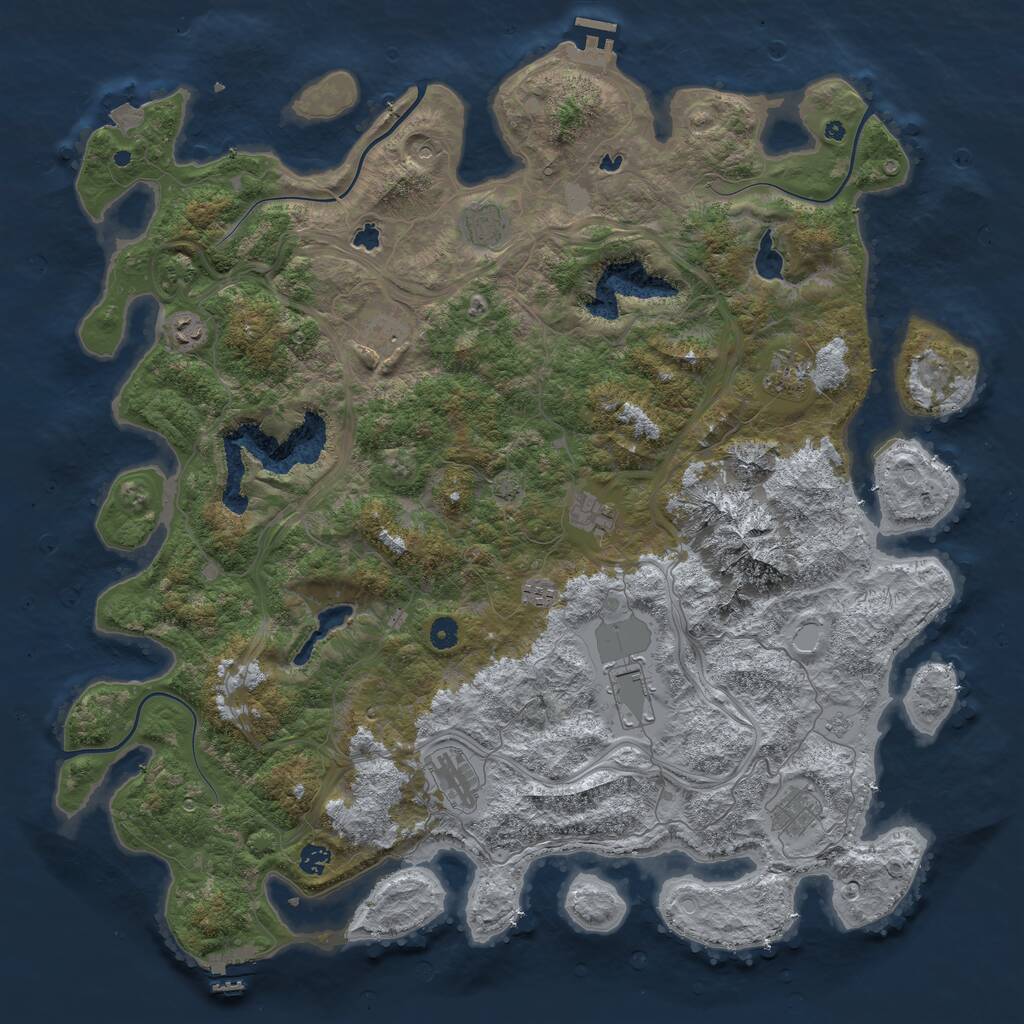 Rust Map: Procedural Map, Size: 5000, Seed: 13, 16 Monuments