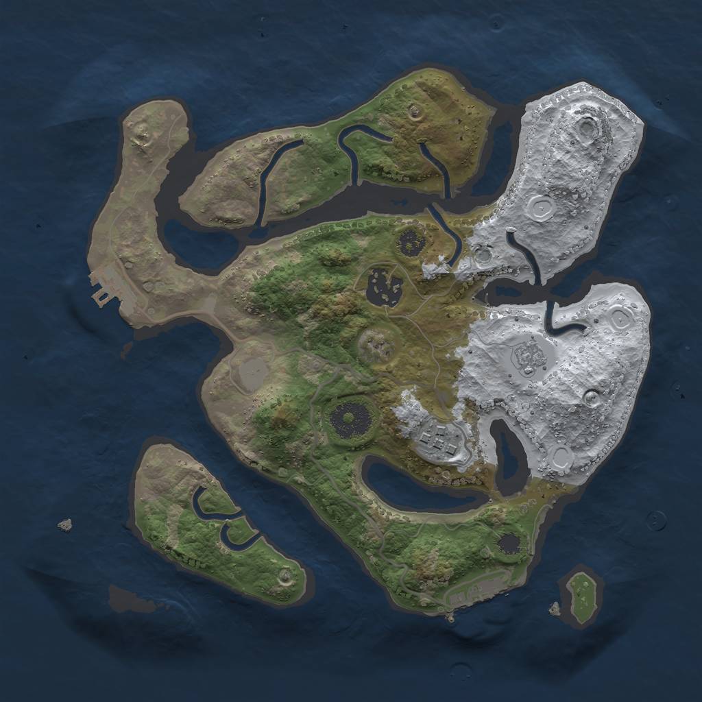 Rust Map: Procedural Map, Size: 2750, Seed: 614507767, 10 Monuments