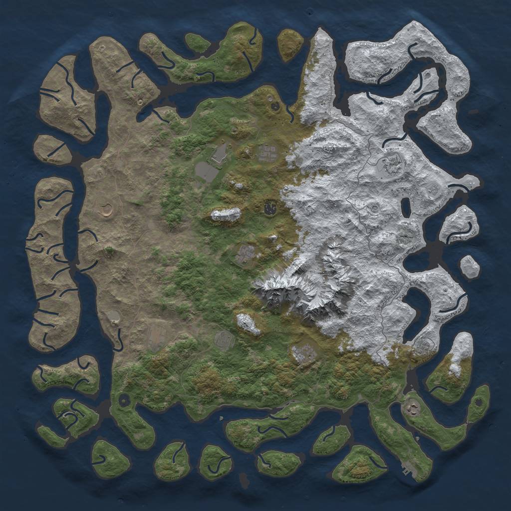 Rust Map: Procedural Map, Size: 6000, Seed: 1578076062, 19 Monuments