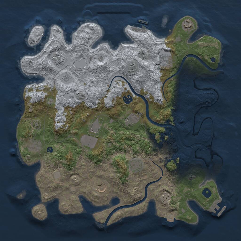 Rust Map: Procedural Map, Size: 3950, Seed: 1716754118, 16 Monuments