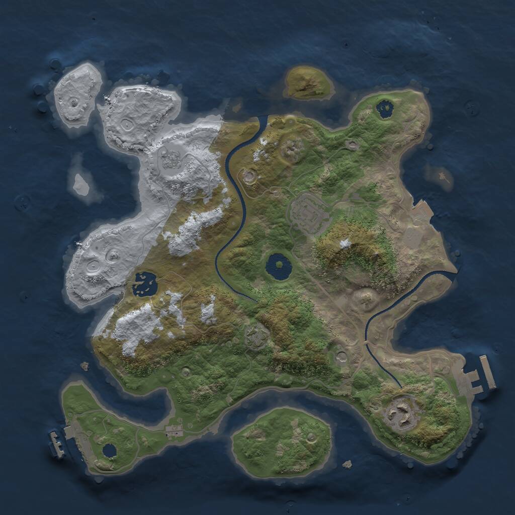 Rust Map: Procedural Map, Size: 3000, Seed: 177185701, 9 Monuments