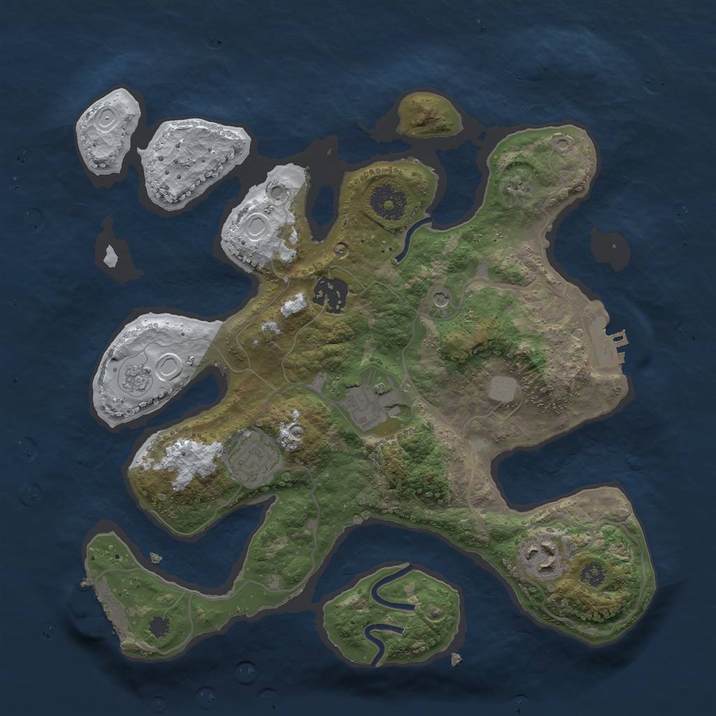 Rust Map: Procedural Map, Size: 3000, Seed: 177185701, 13 Monuments