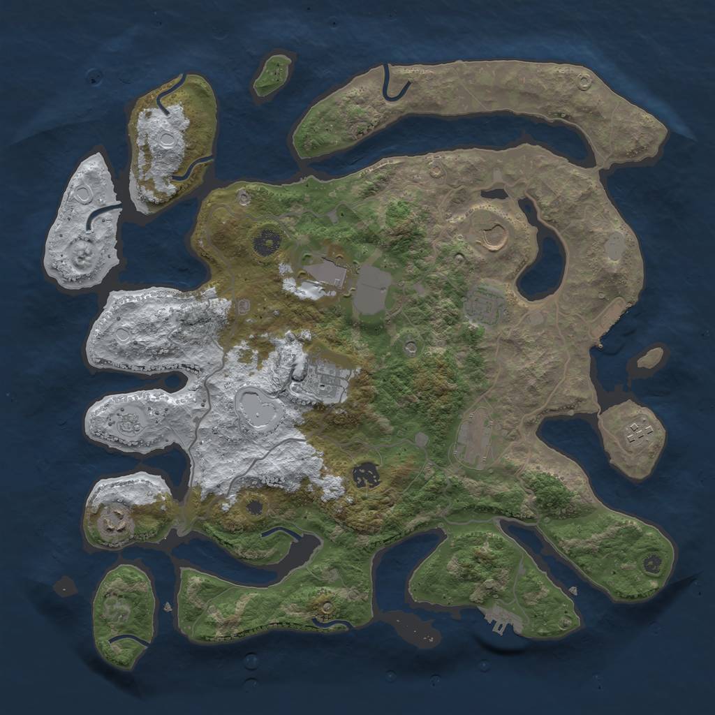 Rust Map: Procedural Map, Size: 4000, Seed: 2419, 17 Monuments