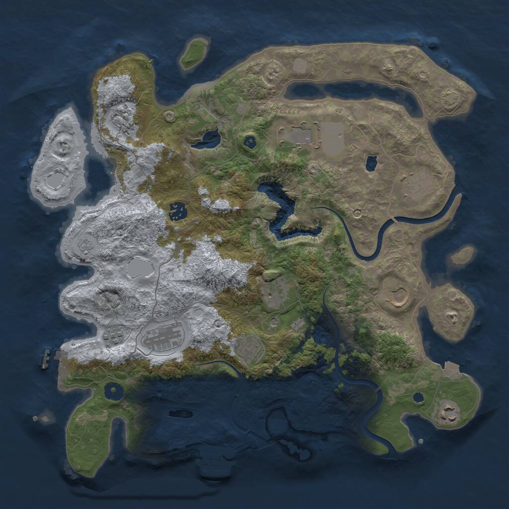 Rust Map: Procedural Map, Size: 4000, Seed: 2419, 16 Monuments