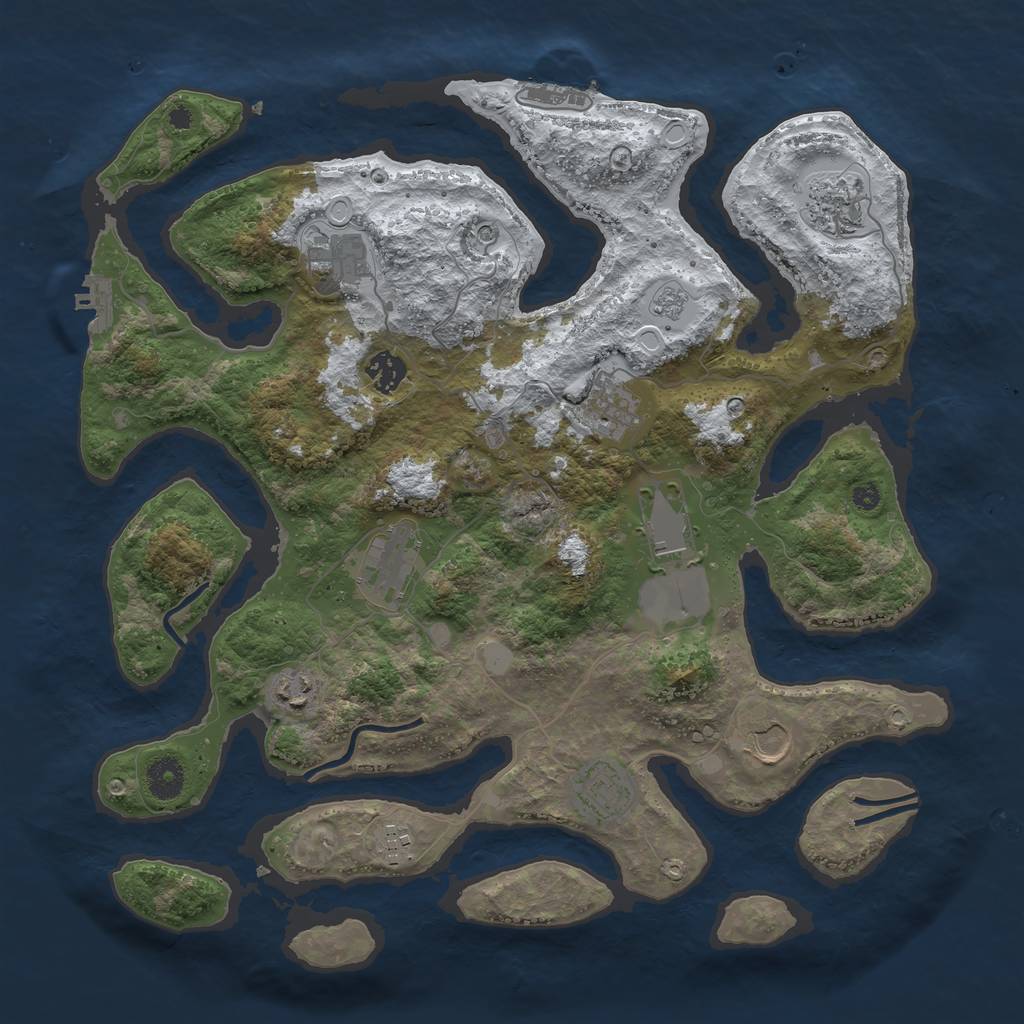 Rust Map: Procedural Map, Size: 3850, Seed: 329706203, 19 Monuments