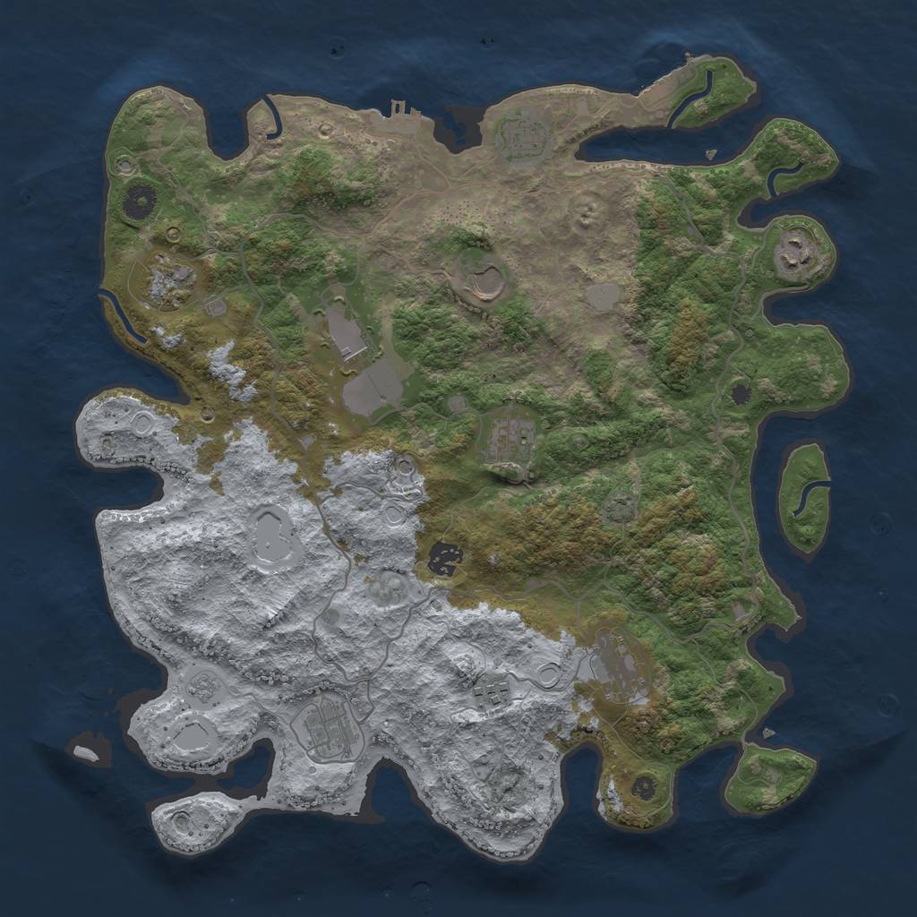 Rust Map: Procedural Map, Size: 4000, Seed: 26179, 18 Monuments