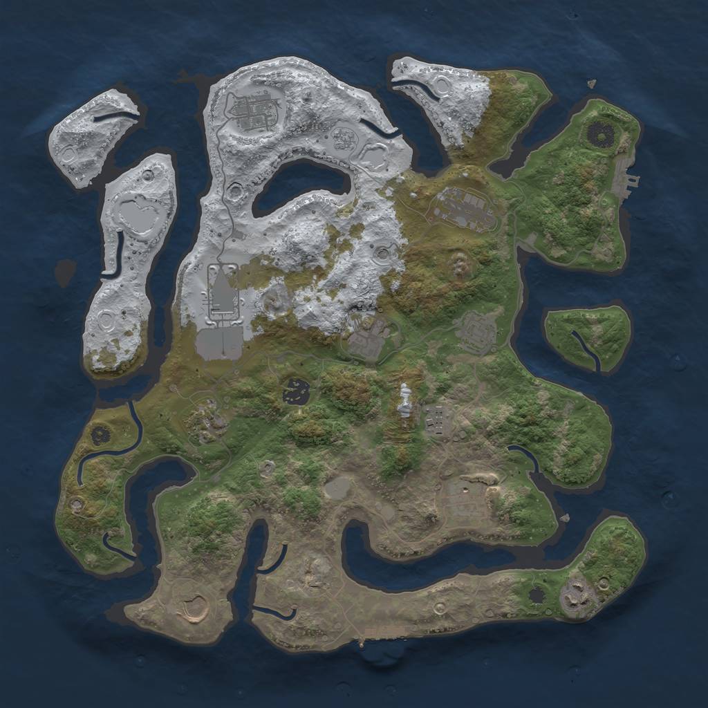 Rust Map: Procedural Map, Size: 3850, Seed: 1288683788, 20 Monuments