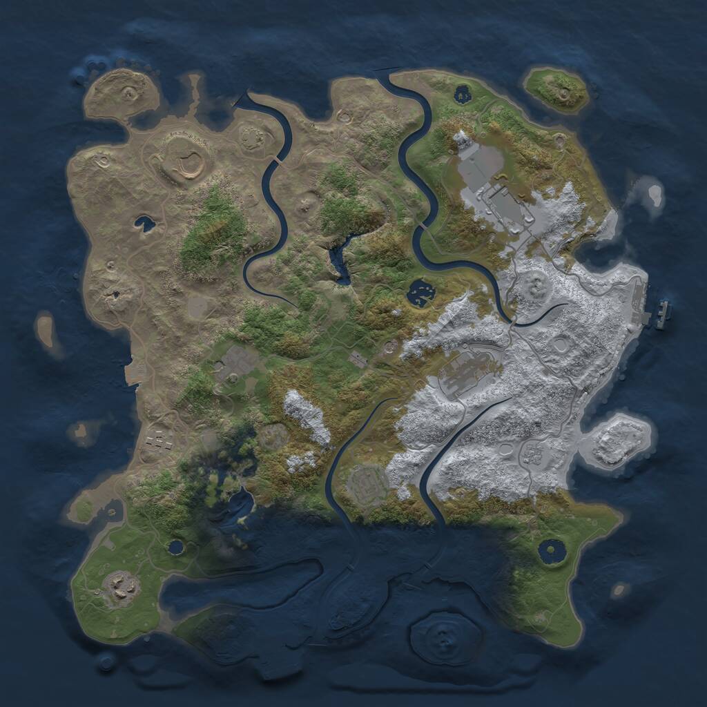 Rust Map: Procedural Map, Size: 4000, Seed: 463363, 14 Monuments