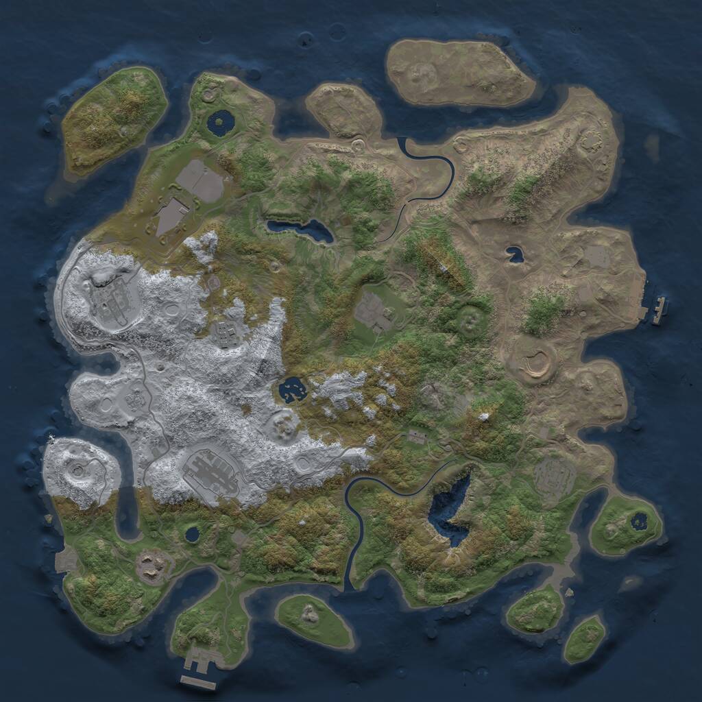 Rust Map: Procedural Map, Size: 4000, Seed: 824230267, 15 Monuments