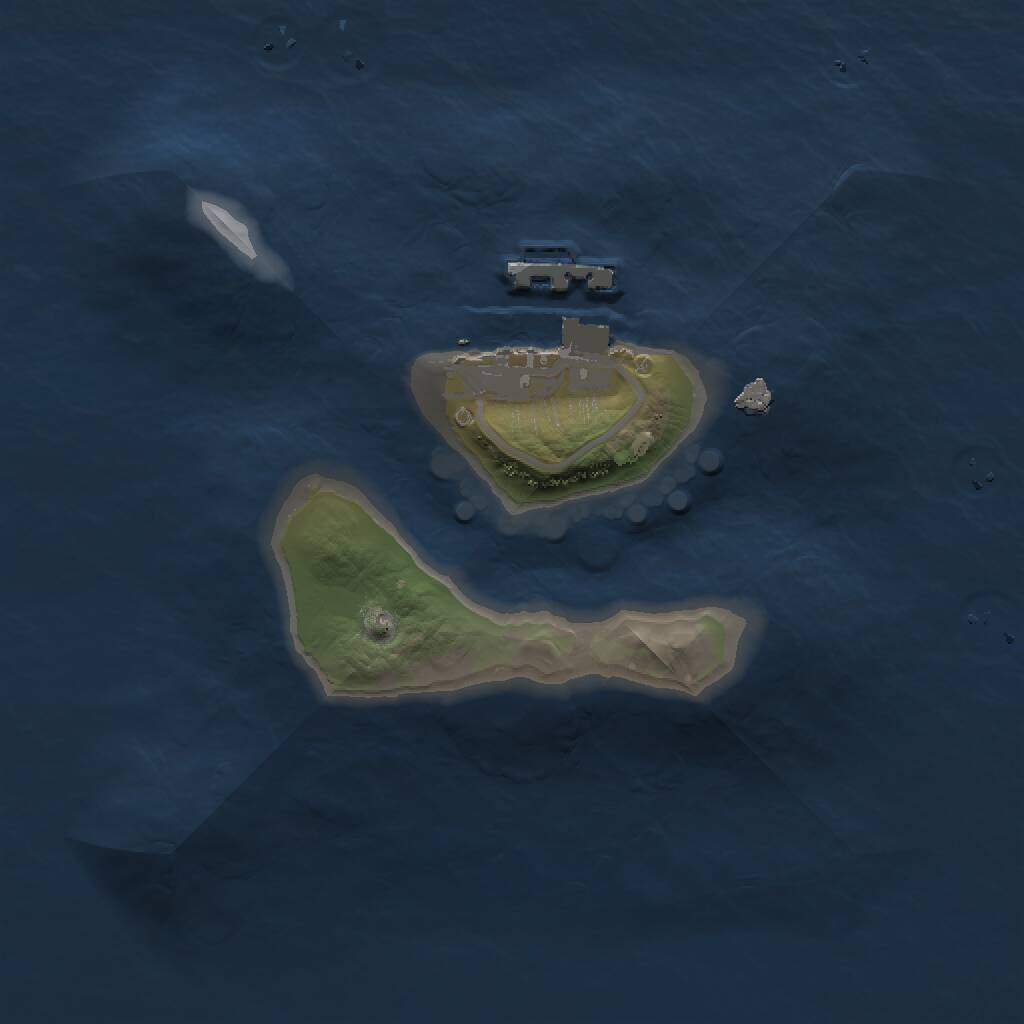 Rust Map: Procedural Map, Size: 1500, Seed: 4077, 2 Monuments