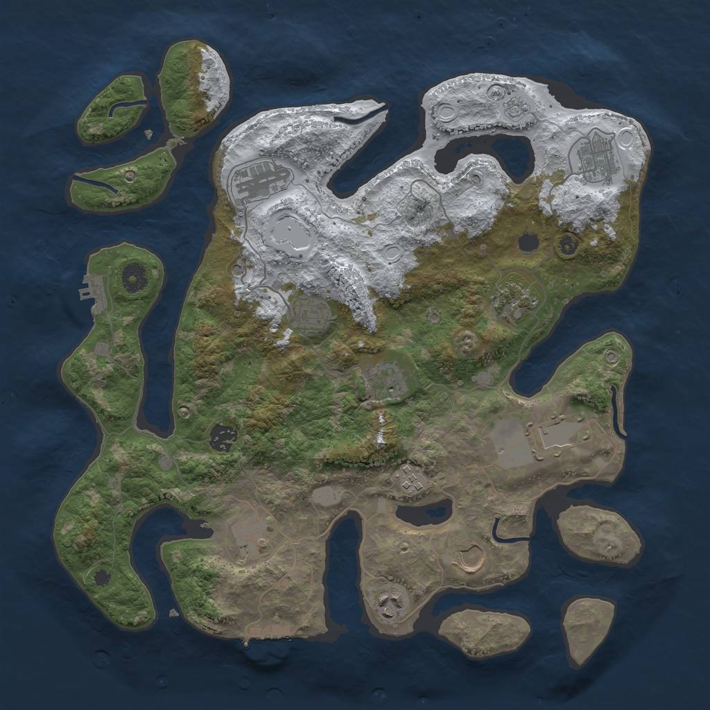 Rust Map: Procedural Map, Size: 3850, Seed: 897855036, 20 Monuments