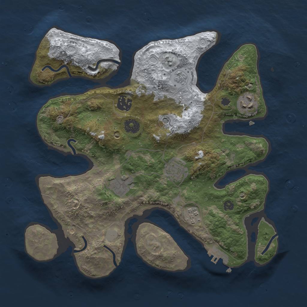Rust Map: Procedural Map, Size: 3000, Seed: 83629, 13 Monuments