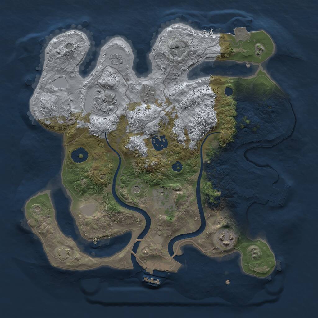 Rust Map: Procedural Map, Size: 3000, Seed: 45, 11 Monuments