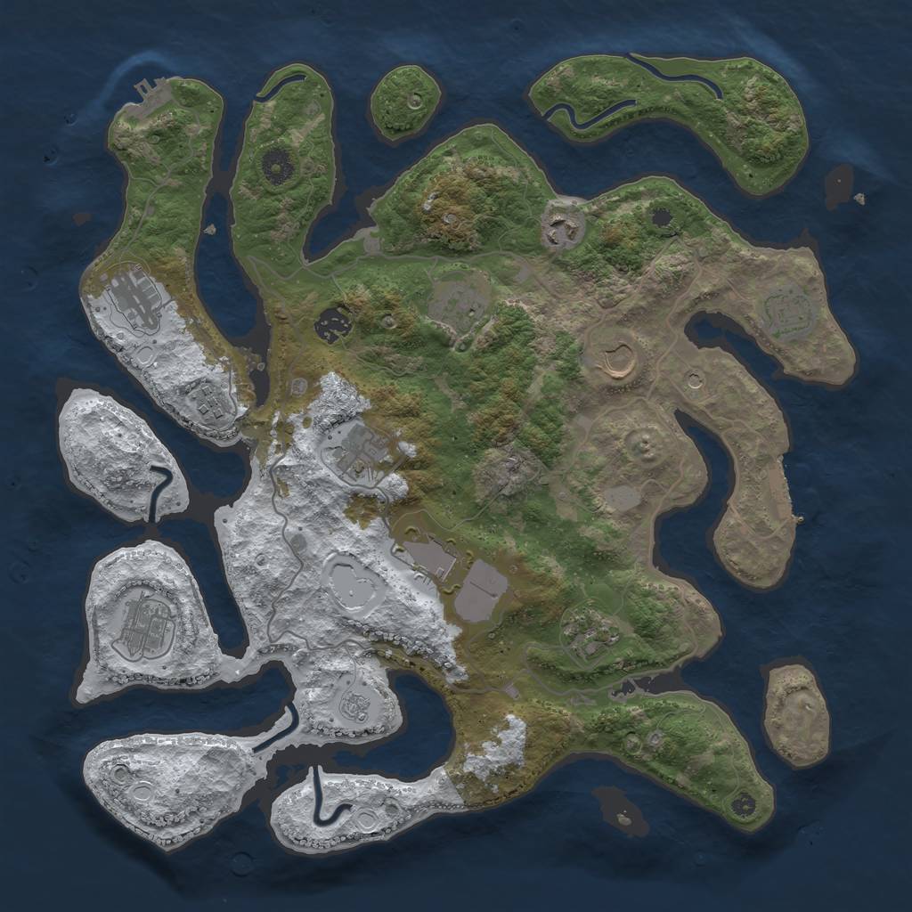 Rust Map: Procedural Map, Size: 4000, Seed: 1379681152, 20 Monuments