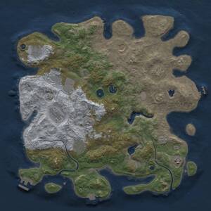 Thumbnail Rust Map: Procedural Map, Size: 4000, Seed: 598129697, 15 Monuments