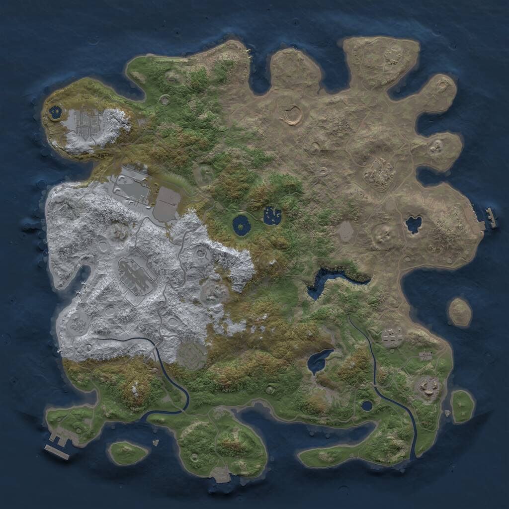 Rust Map: Procedural Map, Size: 4000, Seed: 598129697, 15 Monuments