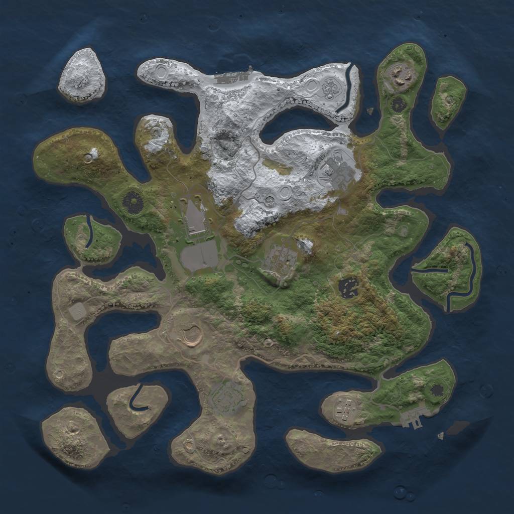 Rust Map: Procedural Map, Size: 3600, Seed: 1533679217, 17 Monuments