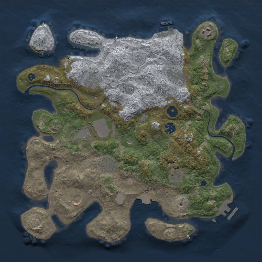 Rust Map: Procedural Map, Size: 3600, Seed: 1533679217, 15 Monuments