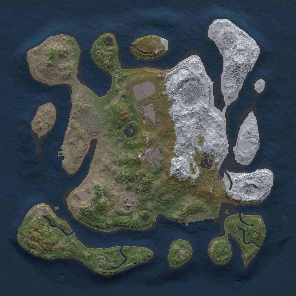 Rust Map: Procedural Map, Size: 3500, Seed: 1813, 15 Monuments