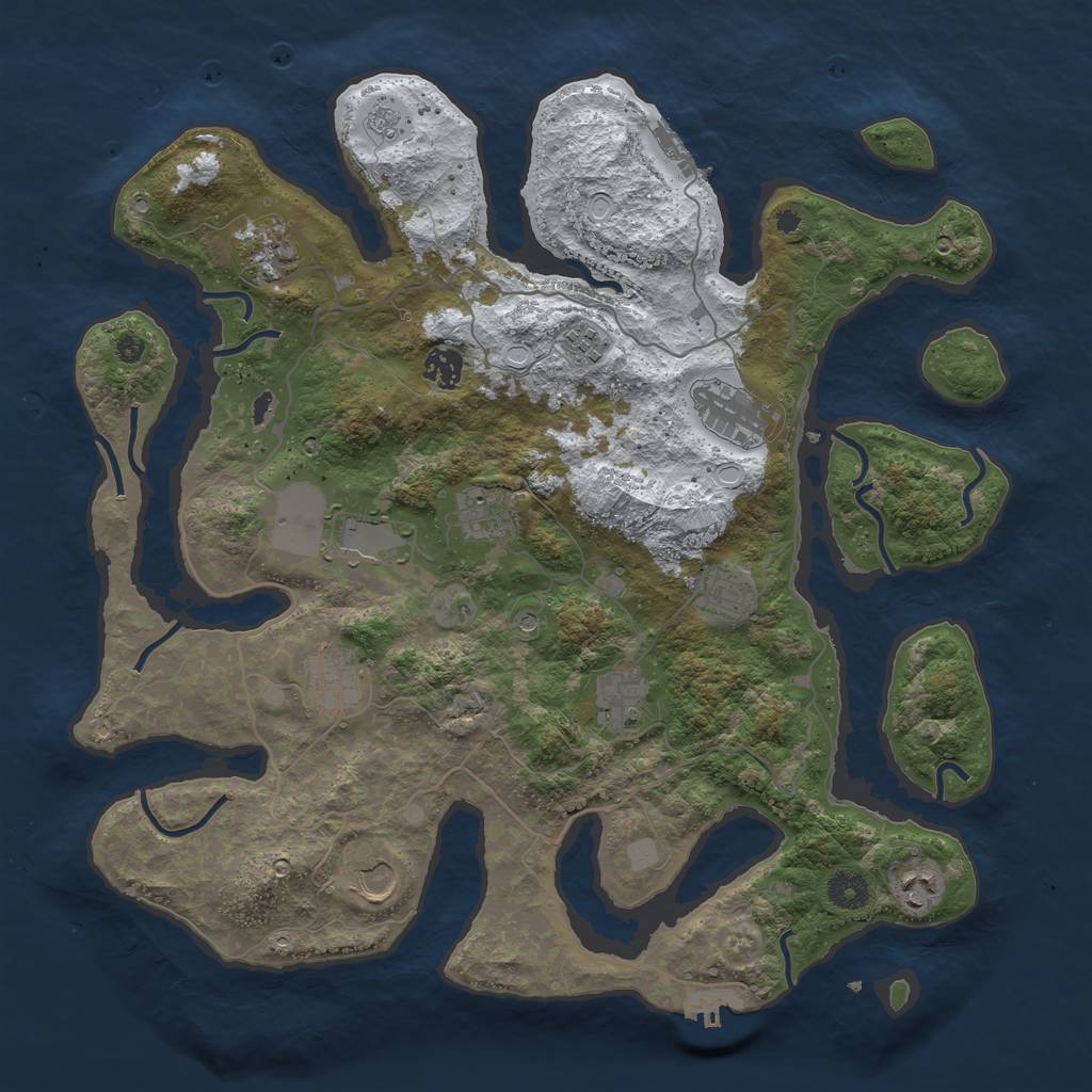 Rust Map: Procedural Map, Size: 4050, Seed: 474440733, 20 Monuments