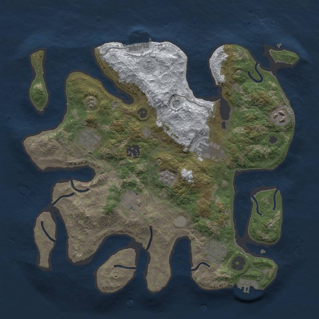 Rust Map: Procedural Map, Size: 3400, Seed: 30411, 16 Monuments