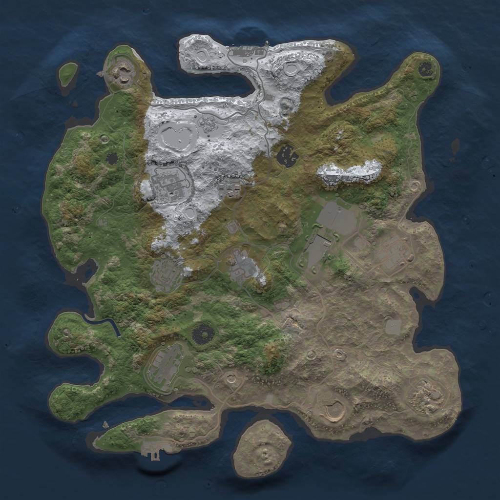 Rust Map: Procedural Map, Size: 3550, Seed: 501215, 20 Monuments