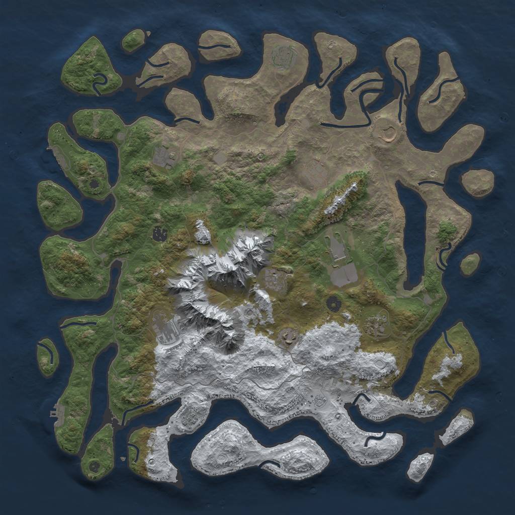 Rust Map: Procedural Map, Size: 5000, Seed: 15624441, 20 Monuments